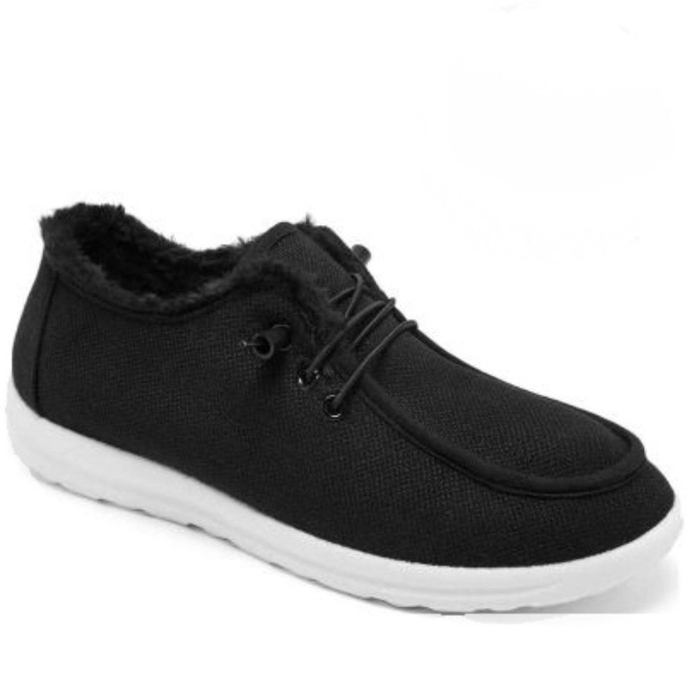 Tweed Faux Fur Lined  Boat shoes Unisex Vegan  NEW Sz 10 / 8